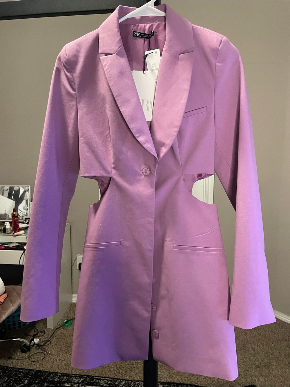 NWT ZARA Lavender Cutout Blazer Dress